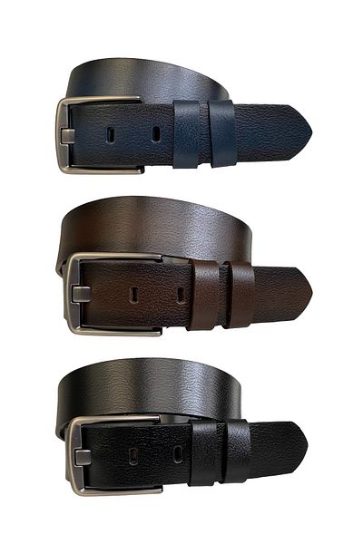 GoDeri 100% piele autentică, limbă largă afumată legendară; Set 3 piese negru, maro închis, bleumarin 4 Cm=gen