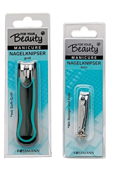 FOR YOUR BEAUTY مجموعة مقصات أظافر كبيرة وصغيرة مكونة من قطعتين -