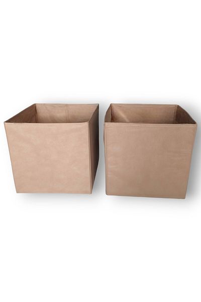 Balkan Room 2 Pieces Beige Multi-Purpose Closet Organizer Box Decorative Storage Box Shelf Organizer Large