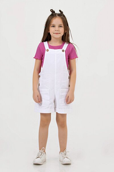 HONKY PONKY Kız Çocuk Gabardin Kısa Tulum & Tişört Takım
