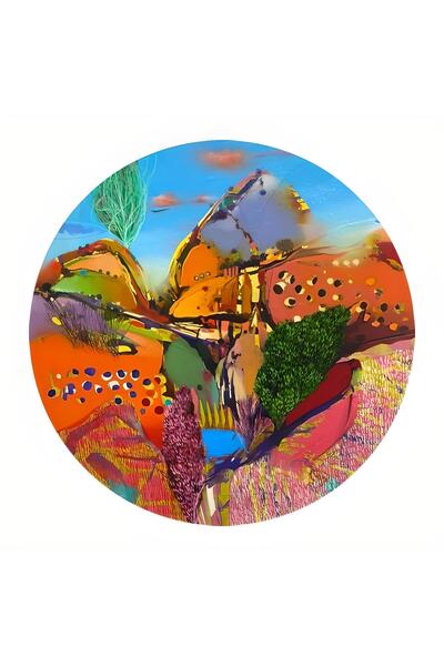 Palet Sanat 30 Cm Daire Pres Tuval