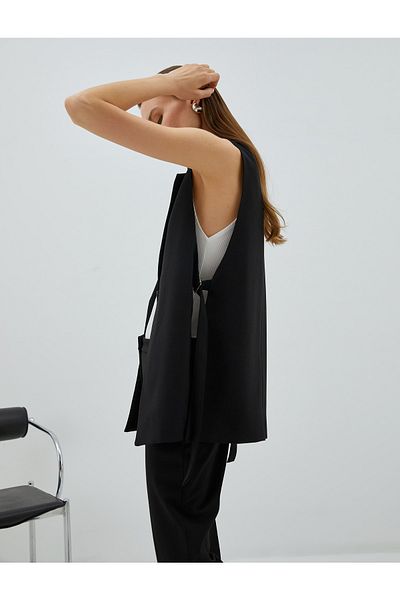 Koton Vest - Black - Double-breasted