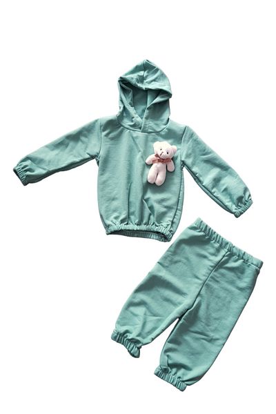 Dumledo Water Green Teddy Bear Top & Bottom Set (6-12-18-24 Months)