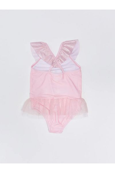 LC Waikiki Lcw Baby – Bedruckter Badeanzug mit Riemchendesign für Babymädchen