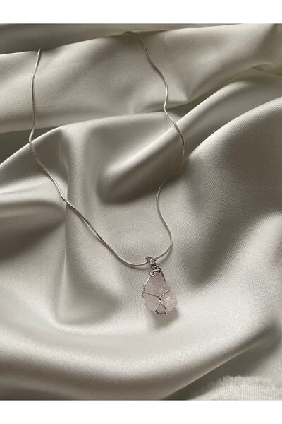 DOĞALTAŞ TASARIM Kristal Kuvars Doğal Taş Kolye