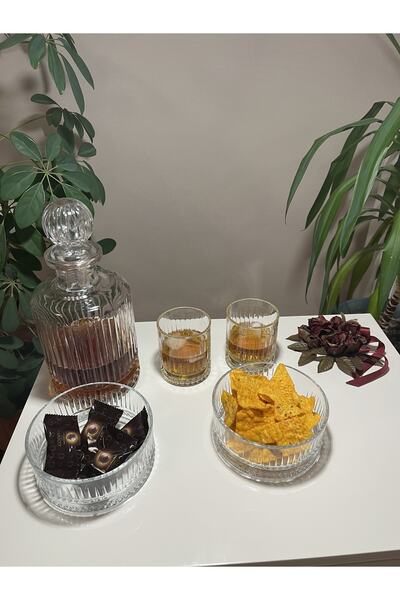 FAYA HOME Lüx Viski Seti 2 Adet Paşabahçe Elysia Viski Bardağı Alegra Karaf V...