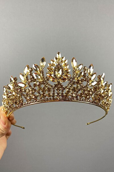 FdayAksesuar Henna și coroana de mireasă cu pietre prețioase de culoare miere...