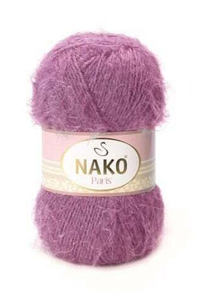 NAKO Paris 06499 5 Pieces Hand Knitted Threads Vest Cardigan Scarf Sweater Beanie Threads Vibrant Violet
