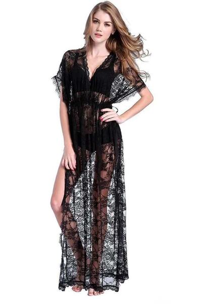 ŞAHPERA BUTİK Semira Design Long Lace Dressing Gown