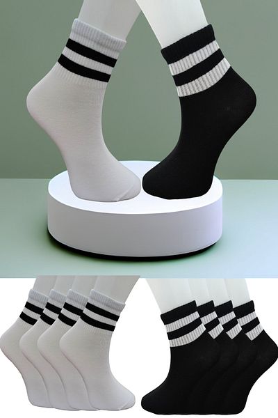 Leement socks Άνευ ραφής 8 ζευγάρια Αθλητικές κάλτσες με επίπεδη ρίγα
