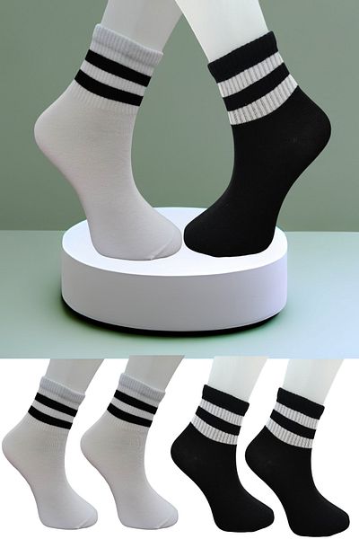 Leement socks Άνευ ραφής 4 ζευγάρια Αθλητικές κάλτσες με επίπεδη ρίγα