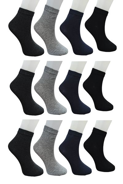 Leement socks Ανδρικές 12 ζευγάρια απλές κλασικές χτενισμένες βαμβακερές μεσαίες κάλτσες χωρίς ραφές