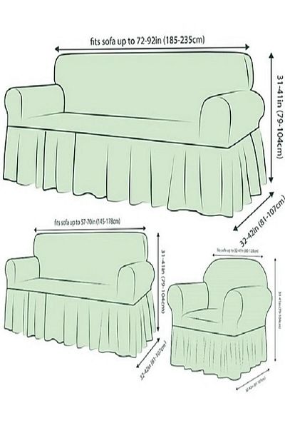 FurkanTicaret Bürümcük Lycra Washable Sofa, Sofa, Sofa Bed Cover 2 Seater Sofa Cover