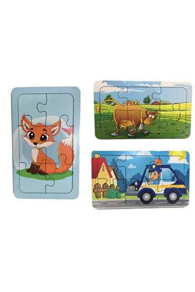Trendy Toys بازل خشبي بازل ماي فيرست 3 قطع 6 قطع 18×11 سم