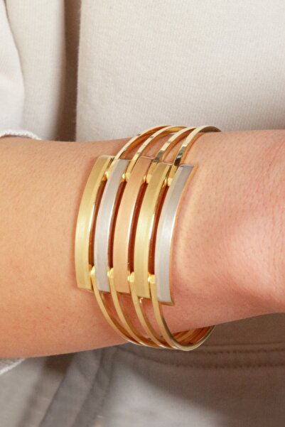 Adil İdil Kuyumculuk Dörtlü Çift Renkli Kaburga Kelepçe