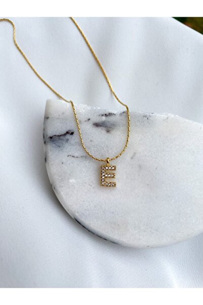 Asia by Leuvoié Zirkon Taşlı E Harfli Kolye