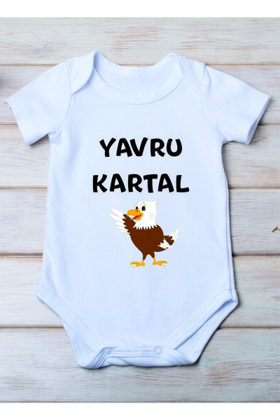 SPACE DRESS Baby Eagle Printed Cotton Baby Bodysuit