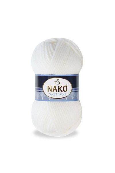 NAKO Sport Wool 208 5 Pieces Scarf Beanie Poncho Cardigan Threads White