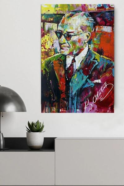 Sennight Atatürk Kanvas Tablo Dekoratif Atatürk Portre Tablo 63