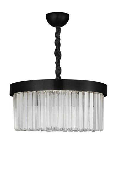 Avizemoda Desina 40'lık Kristal Taşlı Lüks Avize - (siyah)