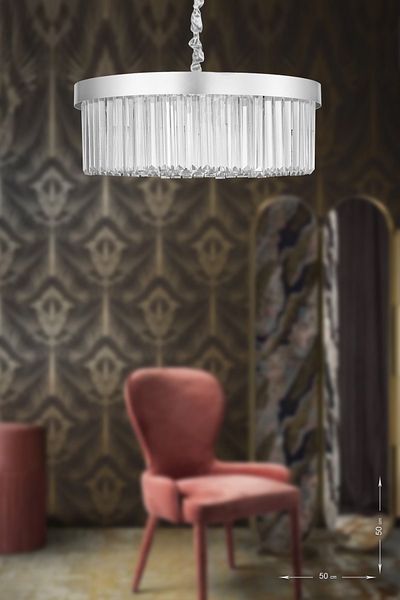 Avizemoda Desina 50' Crystal Stone Luxury Chandelier - (silver-gilt)