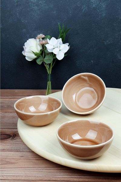 HOMENIVA 3 Porcelain Bowls - Snack and Breakfast Presentation Bowl
