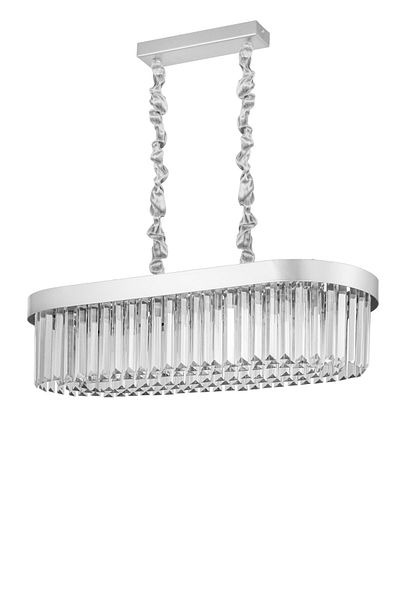 Avizemoda Desina 70x30 Crystal Stone Luxury Dining Table Chandelier - (silver-gilt)