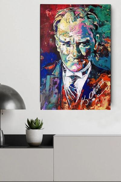 Sennight Atatürk Kanvas Tablo Dekoratif Atatürk Portre Tablo 52