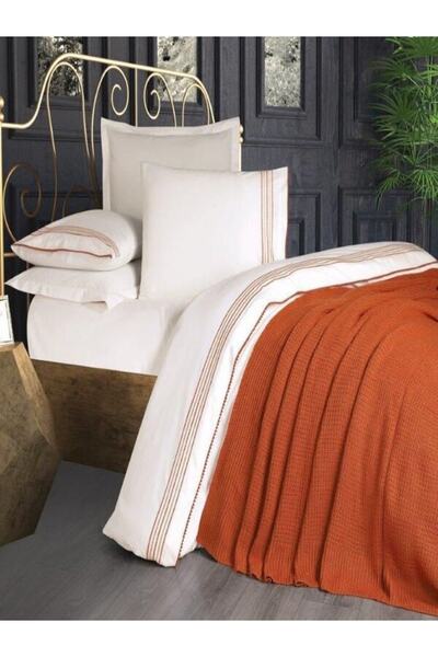 Özdilek Prıme Trıko Battaniyeli Gelin Seti Terrecotta