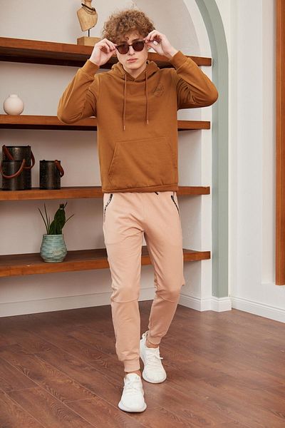Danger Ανδρικό Φούτερ Basic Milk Brown