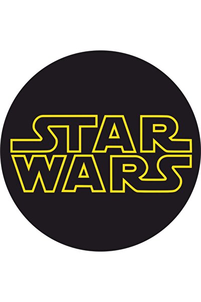printiks 14 Cm 1 Adet Yuvarlak Logo Sarı Siyah Star Wars Sticker Etiket Lapto...