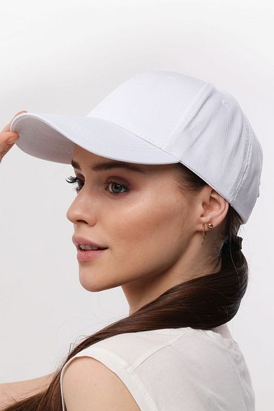 Aghilo Unisex White Cap Hat - Adjustable 100% Cotton