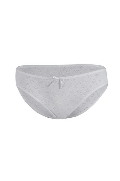 YILDIZ 12 bucăți slip bikini cu nervuri inimioare alb 3575