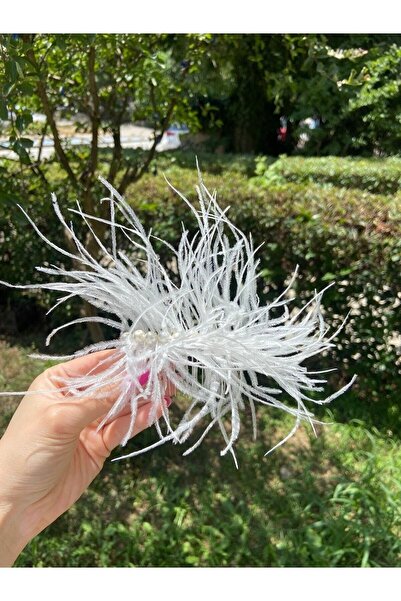 ecrin tuhafiye hobi Inci Beyaz Tüy Tarak Toka Düğün-nişan-bekarlığa Veda-nedime