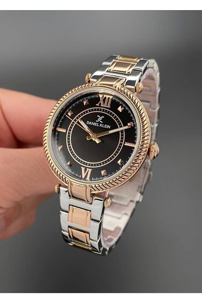 Daniel Klein Women's Wristwatch Rose Silver Color 3 Atm Water Resistance