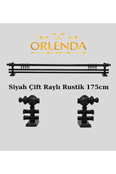 Orlenda Дерев'яна головка алюмінієва труба Рустикальна шторна вішалка з подві...