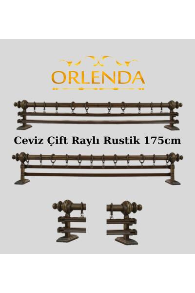 Orlenda Дерев'яна головка алюмінієва труба Рустикальна шторна вішалка з подві...