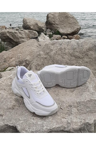 DUNLOP 2323 Beyaz Fuspetli Kalın Taban Spor Ayakkabı
