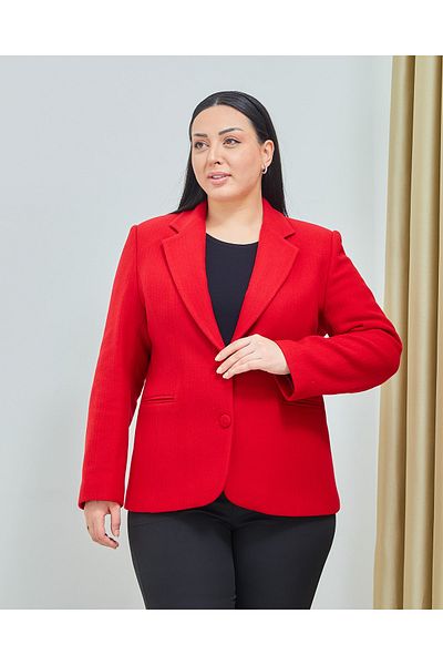 Fagi Women's Large Size Winter Double Button Red Jacket