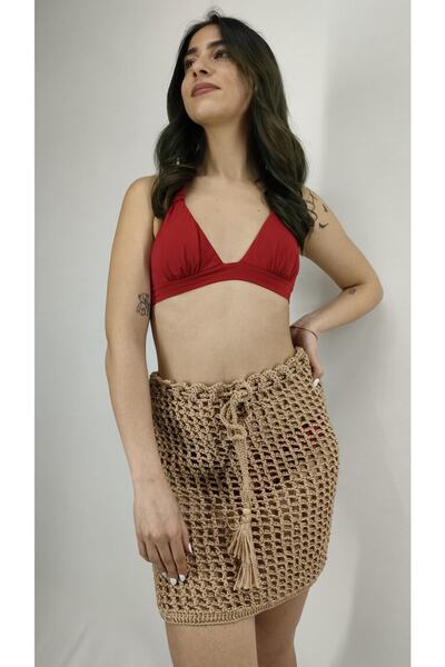 ZÜMAL Ръчно бродирана горна част на бикини, парео пола