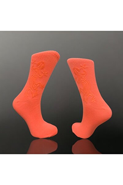 AL Bİ 90LIK Unisex Highlighter Noctilucent Lizard Patterned Socks