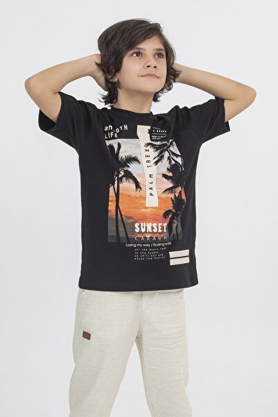 DMB BOYS & GIRLS 4-14 Years Old Cotton T-shirt Elastic Waist Linen Trousers Set