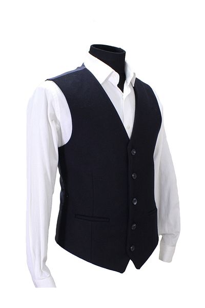MENTOR REGALO Men's Vest V-Neck Navy Blue Stamp 50505