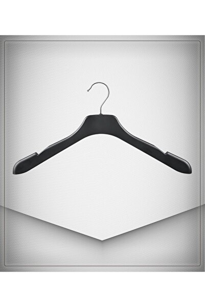 sedef askı 42 Cm Siyah Trençkot Ceket Elbise Askısı Sd Serisi Tam Dolgulu 6 Adet