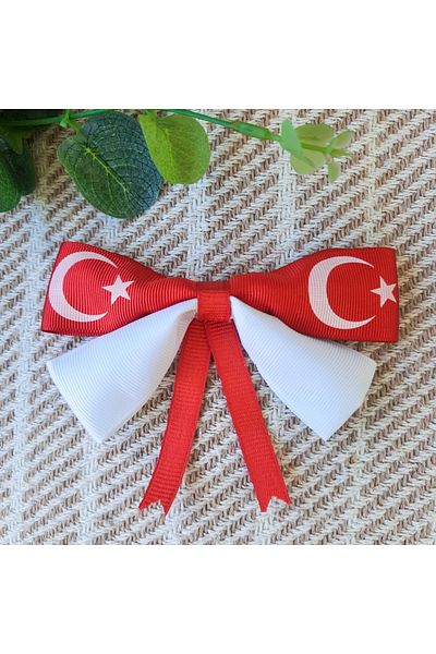 Atolye Doruk Flag Patterned Buckle - 23 April, 29 October Eid Show Buckle Red Crescent Star Bow Tie Automatic