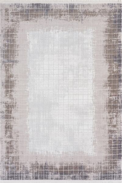 SEYRAN HALI Çam Halı Roma 415 Bej Gri Modern Desen Makine Halısı