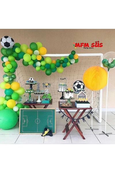 MFM Party Mixed Color Chain Football Ball Foil Balloon Birthday Set