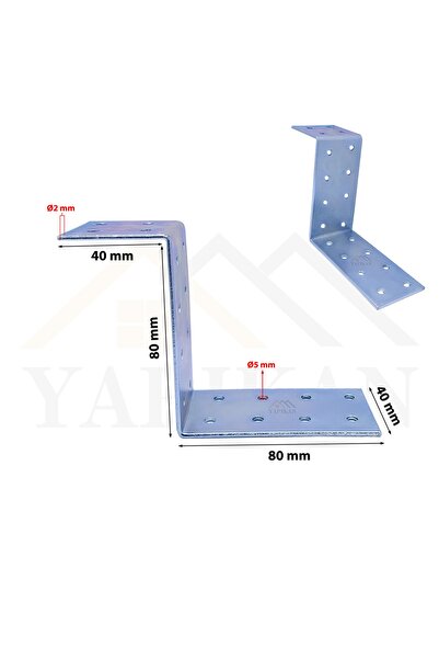 Yapıkan 2 Ad Ze Köşe Bağlantı Birleştirme Aparatı 40x40x80x80mm - Mobilya Dol...