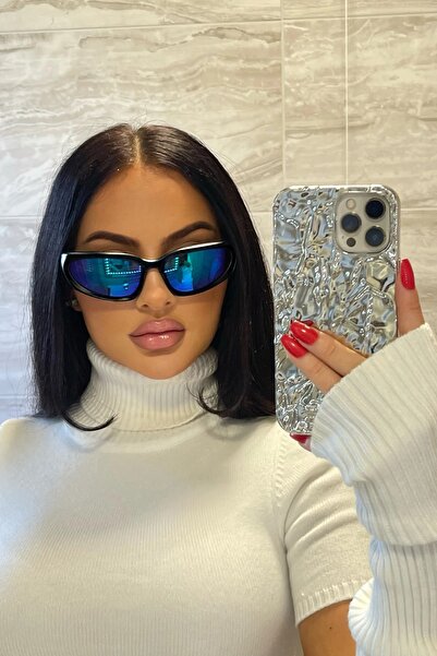 Goldmine Premium Y2k Sunglasses Black - Hologram Mirrored