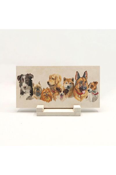 BAKSEPETE Επιτραπέζια Φυσική Πέτρα - Cute Dogs printed